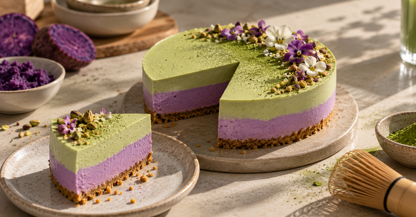 Ube Matcha Cheesecake