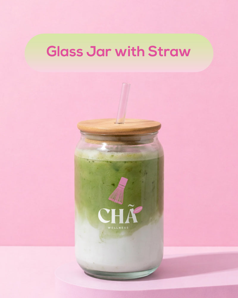 Glass Jar With Straw